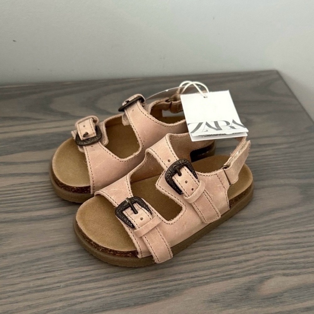 ZARA TODDLER GIRL BUCKLED LEATHER SANDALS - Picture 5 of 6